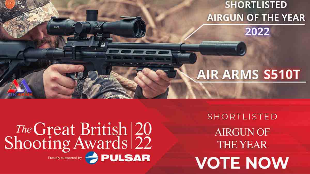 Great British Shooting Awards 2022  Air Arms S510T Shortlisted for Air gun of The Year